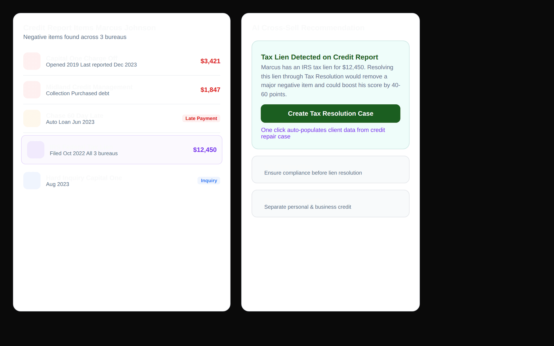 Tax liens on the credit report?