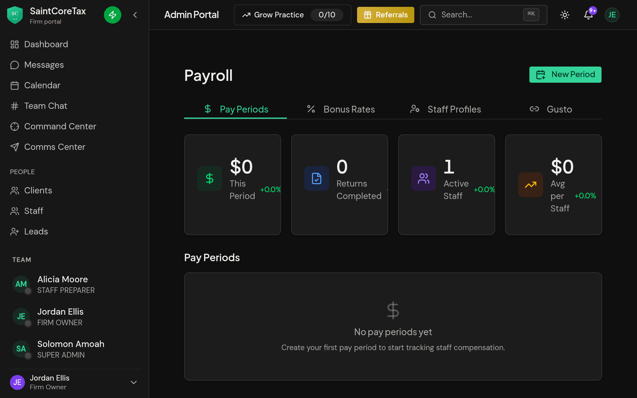 Payroll run management